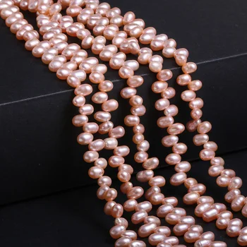 Prírodné Sladkovodné perly umelo Pestované Perly 5-6mm Ryža Tvar 3-7 Otvor Perly, Korálky pre Šperky, Takže DIY Strand 13 Palcov
