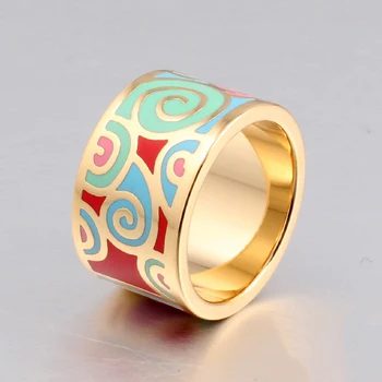 2020 Módne Prstene pre Ženy Pozlátené Smalt Krúžok Šperky Dizajnéri Elegantný Klasický Šál Krúžok Narodeninové darčeky pre Ženy