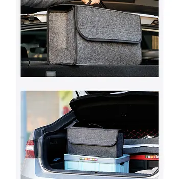 Auto Mäkké Vlnené Cítil Úložný Box Trunk Bag Vozidla Tool Box, Multi-Používať Nástroje Organizátor Taška Koberec Skladanie