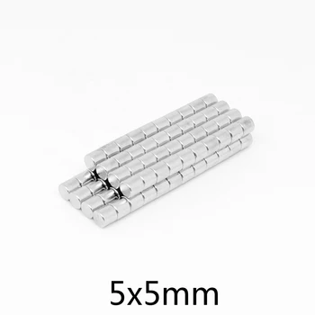 20~500pcs 5x5 mm Silné Neodýmu Magnet 5 mm x 5 mm Silné Magnetické Magnety 5x5mm Malé Okrúhle s permanentným Magnetom Disk 5*5 mm