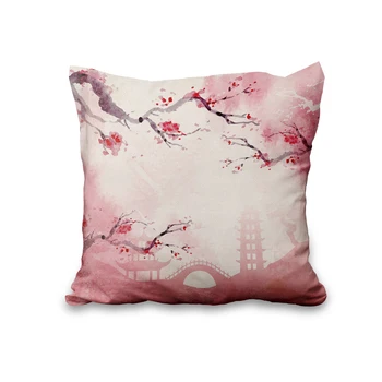 Ružová obliečka na Vankúš Kryt Cherry Blossom Prášok Gauč Vankúš Domáce Dekorácie Polyester Dekoratívne 40x40 45x45 50x50 30x50