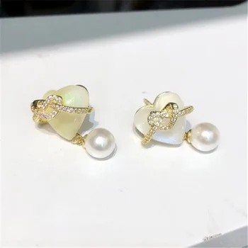 Móda Pearl Uzol Lásky Srdce Drop Náušnice Pre Ženy Kórejský Štýl 2022 Nové Jemné Earings Šperky Veľkoobchod