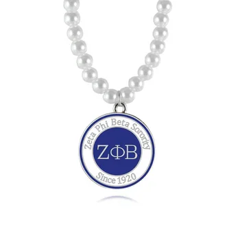 ZETA PHI BETA Sorority Perlový Náhrdelník ZPB od roku 1920 modrá Šperkov náhrdelník 1pc