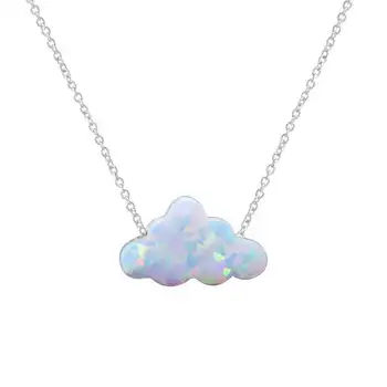 Nový Dizajn Cloud Tvar Ručné Náhrdelník pre Ženy Imitácia Opal Prívesok Cloud Choker Reťazca Narodeniny Darček Šperky
