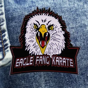 Zaujímavý Skalný zub karate Cartoon Brošňa Kovové Smalt Klope Odznak Zbierať Denim Jacket Batoh Pin Deti Móda Dary