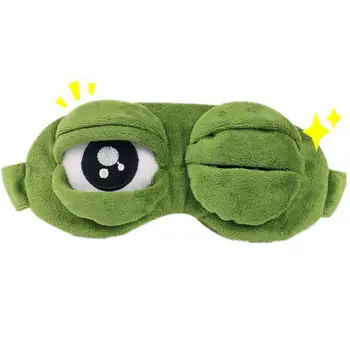 1pc Sad Žaba Spánku Oko Pokrytie Prírodné Spanie Eyeshade Kryt Zábavné Kreatívne 3D Oko Pokrytie Prenosné zaviazanými očami Cestovné Eyepatch