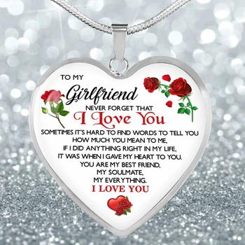 Vysokú Kvalitu svojej Priateľke som ťa Srdce Prívesok Náhrdelník Valentína, Narodeniny, Láska Darčeky pre Ženy, Dievčatá, Šperky