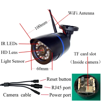 Bezdrôtové 5MP kvalite 1080P IP Kamery Vonkajšie WiFi Home Security Kamera Dohľadu Wi-Fi Bullet Vodotesný IP Video HD Camara CamHi Cam