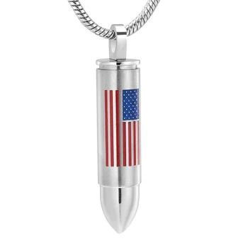 Kremácie Šperky pre Popol Vlajku USA Bullet Prívesok v Tvare Urč Náhrdelník pre Ženy/Muži