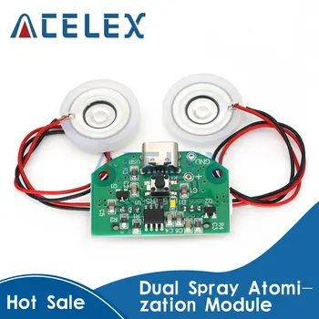 Dual sprej atomizáciu modul USB zvlhčovač jazdy doska atomizáciu experimentálne zariadenia, ultrazvukové DIY inkubačná