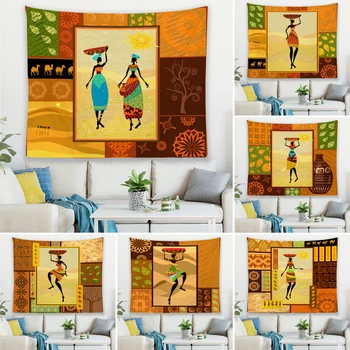 F&G Africkej Ženy Gobelín Exotické Steny V Obývacej Izbe Dekor Kolokačných Foto Pozadie Handričkou Veľký Obrus Pláži Koberec