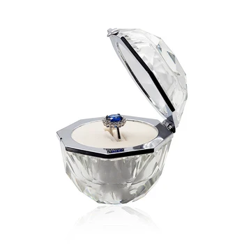 Drahocenná Pamiatka Zapojenie Luxusné Crystal Diamantový Prsteň Zobraziť Držiteľ Prípade Svadba Nevesta Transparentné Sklo Prsteň, Šperky Darčekovej Krabičke