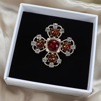 Klasická Móda Ženy Kríž Drahokamu Brošne Kolíky Vintage Barokového Paláca, Luxusné Šperky, Oblečenie Vyhovovali Brošňa Pin Odznaky Darček