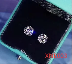 XNE003 925 Sterling Silver náušnice 0.5/1ct klasický štýl diamantové šperky moissanite náušnice svadobné party Šperky