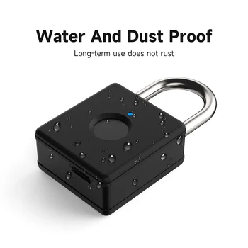 Keyless Nabíjanie pomocou pripojenia USB Fingerprint Smart Lock Zámok dverí zamky 0,5 sekundy Odomknúť Prenosné Anti-theft Odtlačkov prstov Visiaci zámok, Zinok