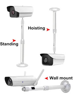 Hliník Strieborný Stropná Montáž 40-80 cm, Rozšírenie na Stenu Univerzálny Držiak Kamery Stojan na Projektor CCTV Kamery