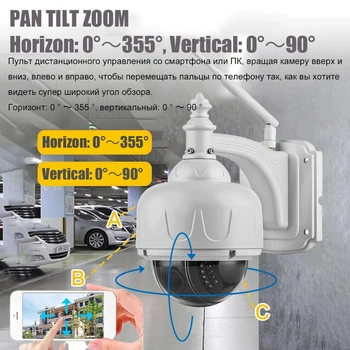Humanoidný Zistiť Automatické Sledovanie HD 5MP Dome IP Kamera Wifi Vonkajšie PTZ 5X Optický Zoom P2P Bezdrôtového IR 128 GB Audio Hovoriť CamHi