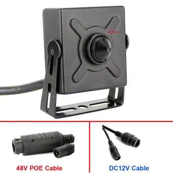 1080P alebo 3MP 48V POE IPC alebo DC 12V IP Sieťová Kamera s 3.7 mm peephole Objektív malé kovové puzdro mini IP Kamery