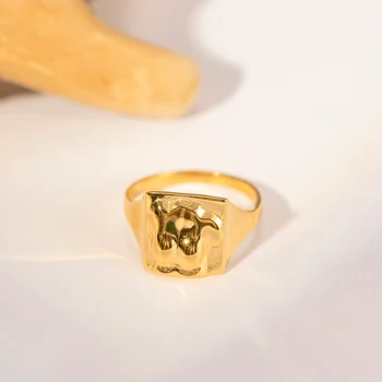 18K PVD Pozlátené Telo Krúžok Šperky Geometrické Nehrdzavejúcej Ocele Abstraktné Telo Znamenie Prst Party Girl Krúžok