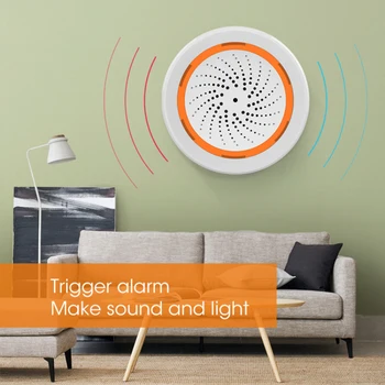 Tuya ZigBee 2v1 Zvuk, Svetla, Alarm, Zabudovaný 90dB Sirény Alarmu Diaľkové Ovládanie Cez SmartLife Zigbee APLIKÁCIE Gateway Smart Home