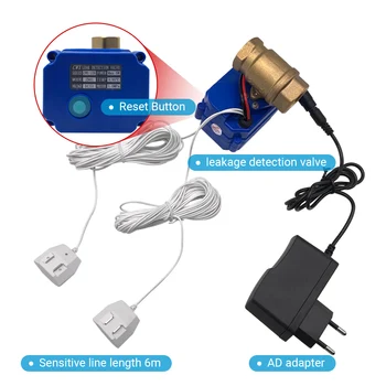 Voda Vyteká Detekcie Alarm Ventil pre Smart Home Kábel Senzora s 1/2