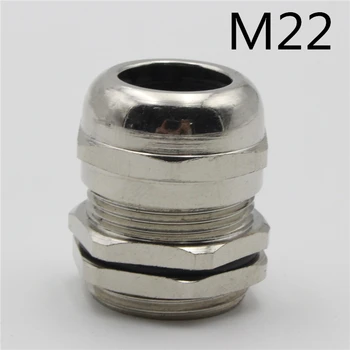 1piece M22*1.5, Niklu, Mosadze, Kov Silica gel Vodotesný Kábel Žľazy konektor Vzťahujú na Kábel 10-14 mm