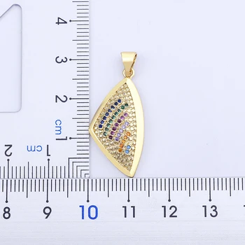 AIBEF Nový Dizajn Zirkón Geometrické Vykladané Rainbow Crystal Prívesok Zlatý Náhrdelník Ženy, Hip Hop, Rock Šperky Osobný Darček
