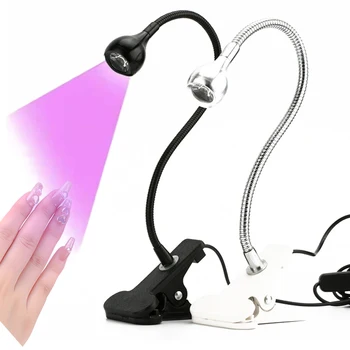 Led Ultrafialové Svetlo Clip-On Flexibilné Kovové Trubice, UV Lampa USB Mini UV Gél Liečivé Svetlo Stolná Lampa na Nechty, Vlasy, Nechty Manikúra Nástroj
