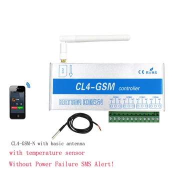 SMS GSM 4ch vzdialeného Relé Prepínač, Regulátor CL4-GSM Brány, Dvere, Otvárač na Podporu Teplota Vlhkosť Monitor Napájania Nepodarí Alarm
