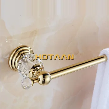 60 cm Kúpeľňa Jeden Uterák Bar Uterák, Stojan, Držiak na Uterák Pevnej nehrdzavejúcej ocele Zlaté Crystal Dekorácie Kúpeľňových Doplnkov