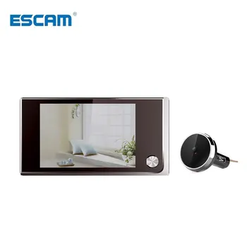 Escam C01 3,5 palcový Digitálny LCD 120 Stupňov Peephole Zobrazovači fotografií vizuálny monitoring elektronických cat eye kamera zvonček fotoaparát