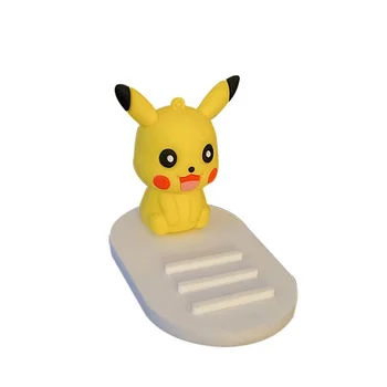 Pokemon Kawaii Mobilný Telefón Stenu Cartoon Silikónové Pikachu Eevee Vaporeon držiaka Telefónu Hračka Rodiny Prenosné Stolové Dekorácie
