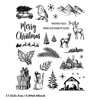 Panalisacraft Vintage Vianočné pečiatka Jasné, Transparentné Silikónové Známky pre DIY Scrapbooking/Karty Tvorby/Deti Remesiel Dekorácie
