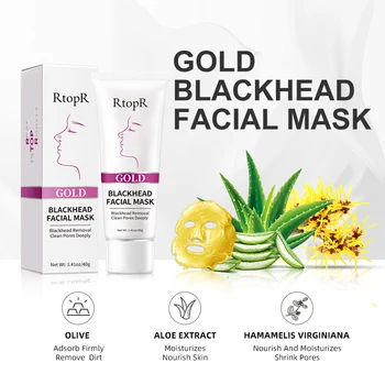 RtopR Zlato Blackhead Masku na Tvár Blackhead Odstránenie Čistí Póry Hlboko Liečba Akné Olej-kontrola Hydratačná Starostlivosť o Pleť Tváre