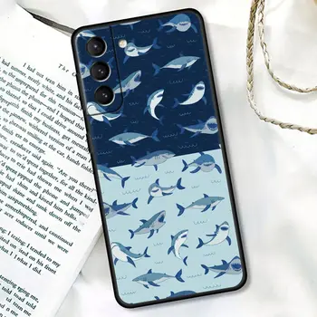 Telefón puzdro pre Samsung Galaxy S7 S8 S9 S10 S20 S21 S22 FE Plus Ultra 4G 5G Prípade Tichom Žralok Veľrybí Zvierat Mäkké TPU Silikónové Krytie