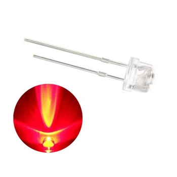100ks/VEĽA 5mm super svetlé červená žltá modrá zelená biela light-emitting diode DIP LED slamený klobúk astigmia