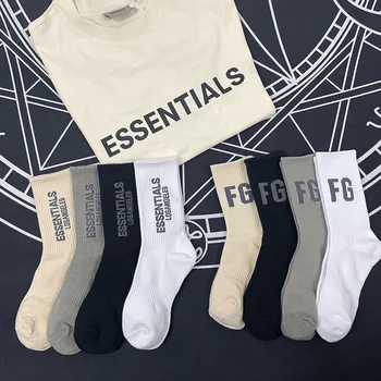 Essentials Ponožky Mužov Športové Priedušné Ponožky Dlhé Trubice Bavlnené Ponožky Skateboard Bežné Mužov a Ženy, Páry Módne Hip-hop