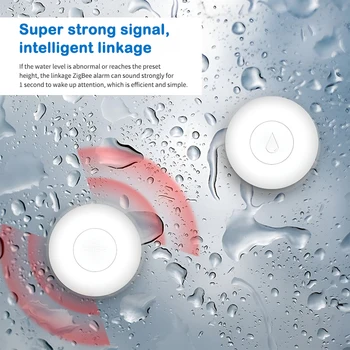 ZigBee TUYA Vody Detektora Povodňových Senzor Vodnej Nádrže Plné Vody Prepojenie Alarm Inteligentný Život APLIKÁCIU Diaľkové Monitorovanie Detektor