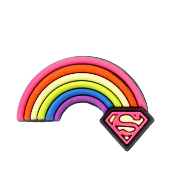 Horúce 1pcs multicolor Štýl PVC Obuvi, kľúčové tlačidlá Roztomilý Rainbow Obuvi Príslušenstvo Obuvi, Spony, Ozdoby fit Croc JIBZ Deti X-mas Dary