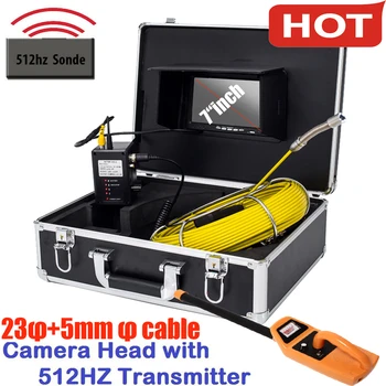 Hotsell 7inch 1080P 23 mm 512hz sonda vysielač Potrubia Kanalizácie Inšpekcie Video Kamera Mozgov Kontrolný Systém s 512 hz locator