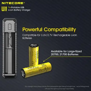 NITECORE UI1 Prenosné USB, Li-ion Batérie, Nabíjačky DC 5V/1A 5W Li-ion/IMR 21700 Batérie Recharger