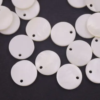 50 KS 8 mm Mini Okrúhle Mince Shell Čistý Plochý Prírodná Biela perleť Voľné Korálky