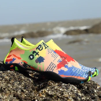V lete Aqua Topánky Pár Detské Topánky Graffiti Tlač Anti-Bežné nosenie na Pláži Vodné Športy Mužov Naboso Topánky zapatos de agua