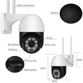 5MP PTZ WIFI IP Kamera, Vonkajšie 1080P 4X Digitálny Zoom Bezdrôtové Bezpečnostné CCTV Kamera, 3MP 2MP obojsmerné Audio Cloud CCTV