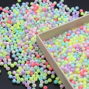 500pcs Zmiešané Candy Farby Kolo Akrylové Korálky Voľné Korálky Dodávky Pre Šperky, Takže DIY Handmade Náušnice, Náhrdelník Príslušenstvo