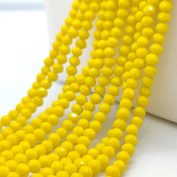 Žltá Tvárou Ploché Sklo Krištáľové Perly Kolo Voľné Dištančné Korálky 2 3 4 6 8 mm DIY, Takže Náramok, Náhrdelník Príslušenstvo Šperky