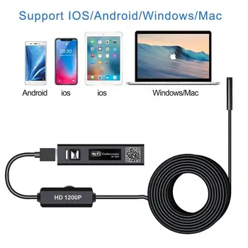 HD 1200P WiFi Endoskopu Fotoaparát S Nepremokavé 8 mm Objektív Pre iPhone a Android Telefón 10M Had Kábel Endoskopu pre rúrku autoservis