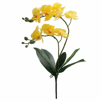 JAROWN Umelý Kvet Skutočný Dotyk Latex 2 Pobočky Orchidea, Kvety s Listami Svadobné Dekorácie Flores