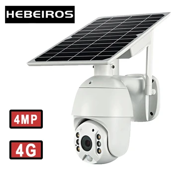 Hebeiros HD 4MP 4G GSM FDD Solárne Batérie PTZ Kamery Vonkajšie Nepremokavé PIR Ľudských Detekcie 360 Bezpečnostné CCTV Kamera Farebná