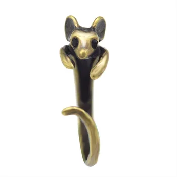 Boho Chic Vintage Mosadzné Koleno Nastaviteľné Myši Zvierat Zábal Pletie Krúžok Dámy Módne Šperky 2021 Nové Arrivel